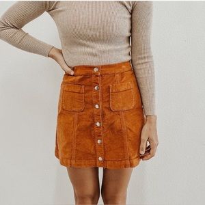 Urban Outfitters Burnt Orange Corduroy Mini Skirt